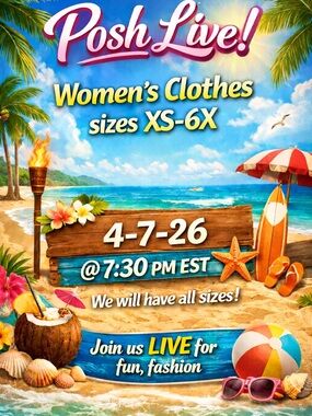 Posh Live! Women's Clothes Event Graphic - Beach Theme